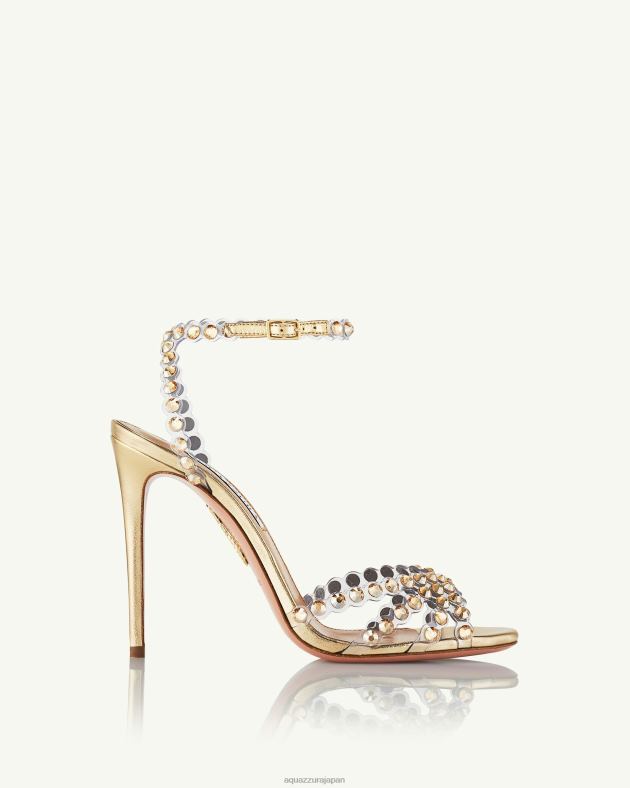 Aquazzura テキーラ プレキシ サンダル 105 金 DH8X0106