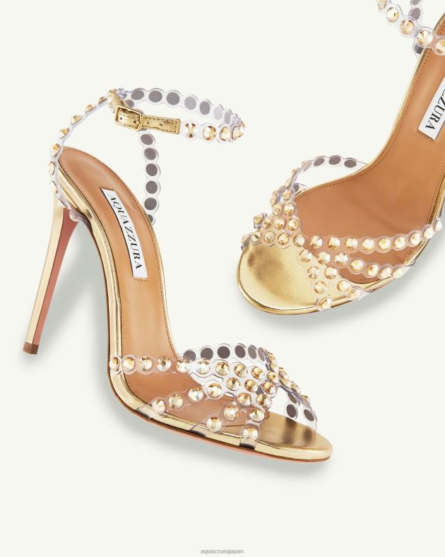 Aquazzura テキーラ プレキシ サンダル 105 金 DH8X0106