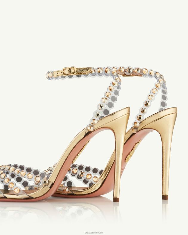 Aquazzura テキーラ プレキシ サンダル 105 金 DH8X0106