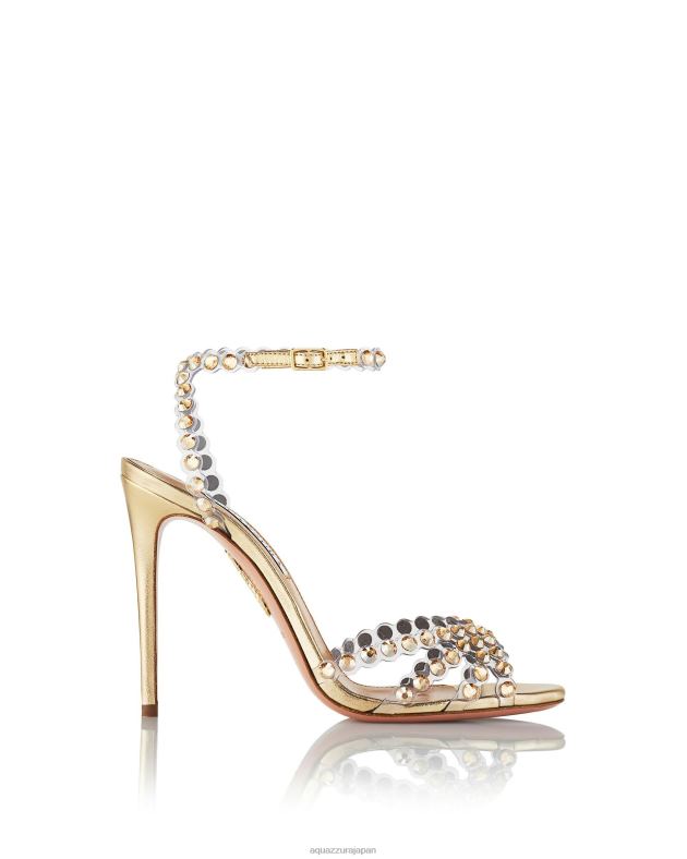 Aquazzura テキーラ プレキシ サンダル 105 金 DH8X0106