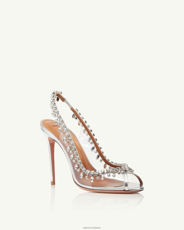 Aquazzura 誘惑クリスタルサンダル 105 銀 DH8X0132