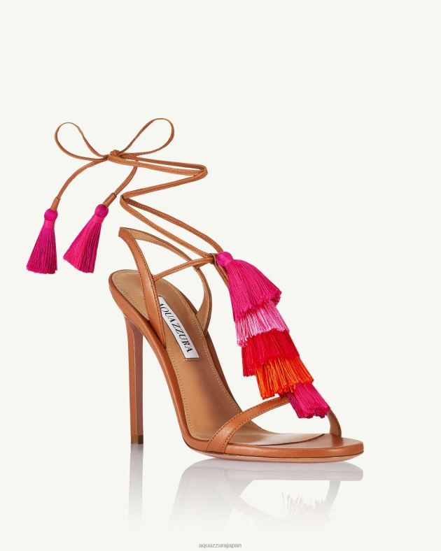 Aquazzura カプリタッセルサンダル 105 茶色 DH8X0141