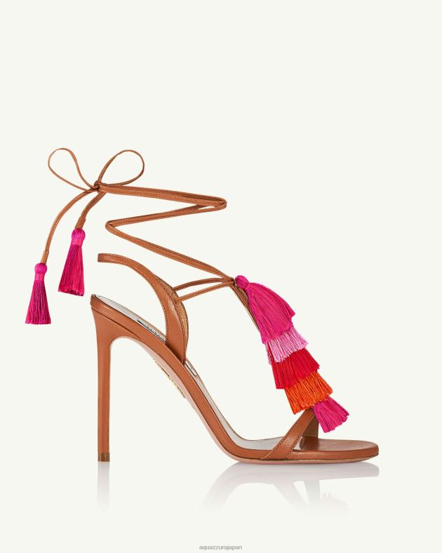 Aquazzura カプリタッセルサンダル 105 茶色 DH8X0141