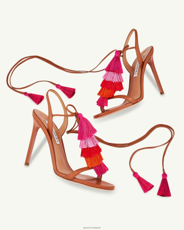 Aquazzura カプリタッセルサンダル 105 茶色 DH8X0141