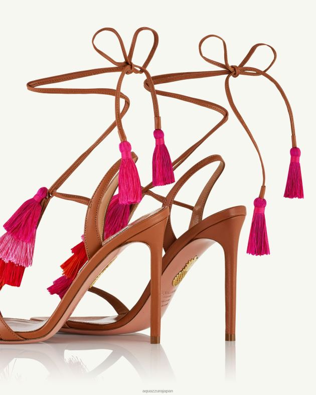 Aquazzura カプリタッセルサンダル 105 茶色 DH8X0141