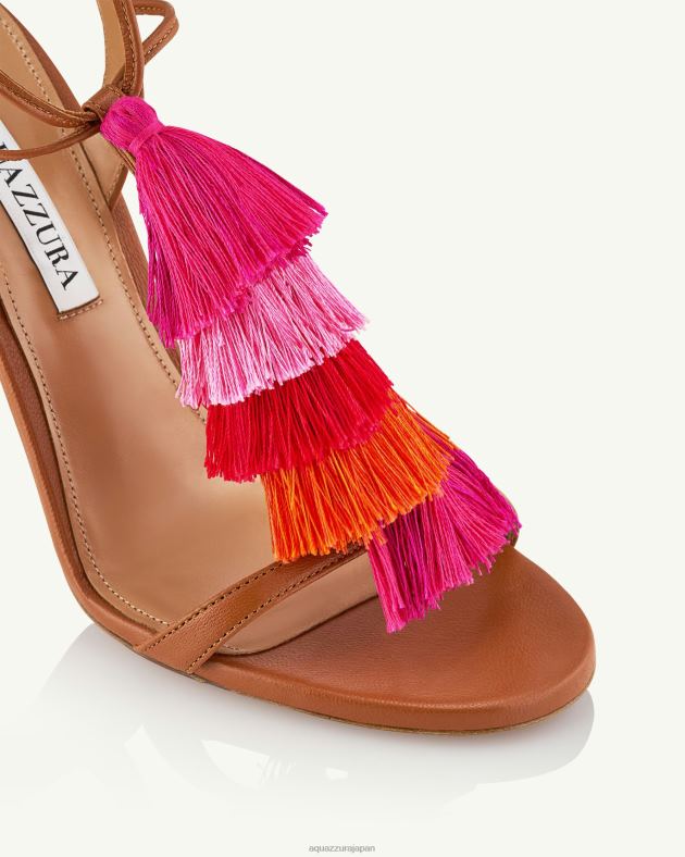 Aquazzura カプリタッセルサンダル 105 茶色 DH8X0141