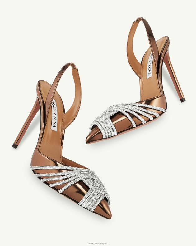 Aquazzura ギャツビースリング 105 茶色 DH8X0199