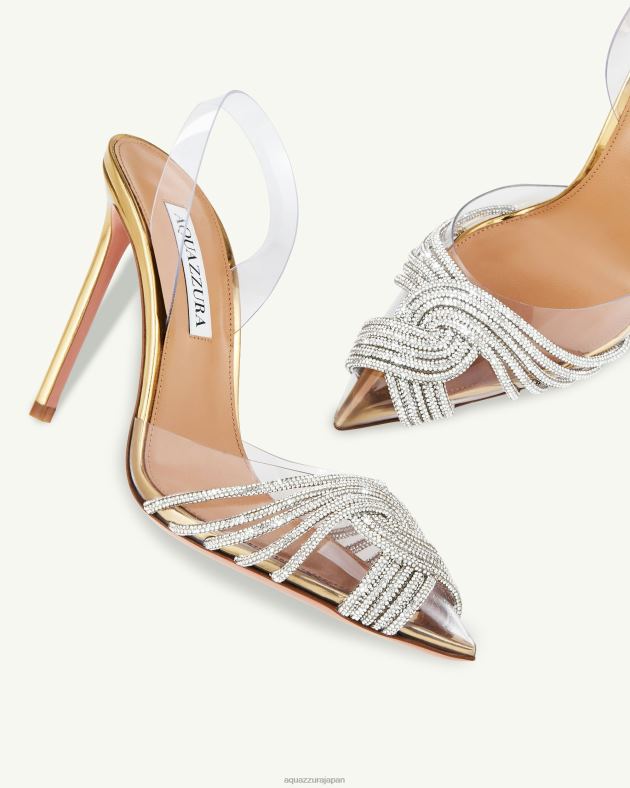 Aquazzura ギャツビー プレキシ スリング 105 金 DH8X0220