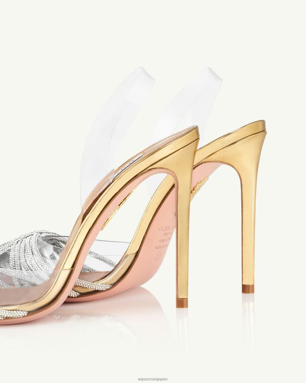 Aquazzura ギャツビー プレキシ スリング 105 金 DH8X0220