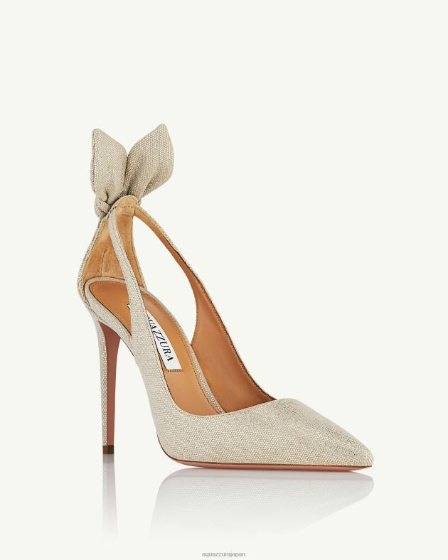 Aquazzura ボウタイポンプ 105 銀 DH8X0230