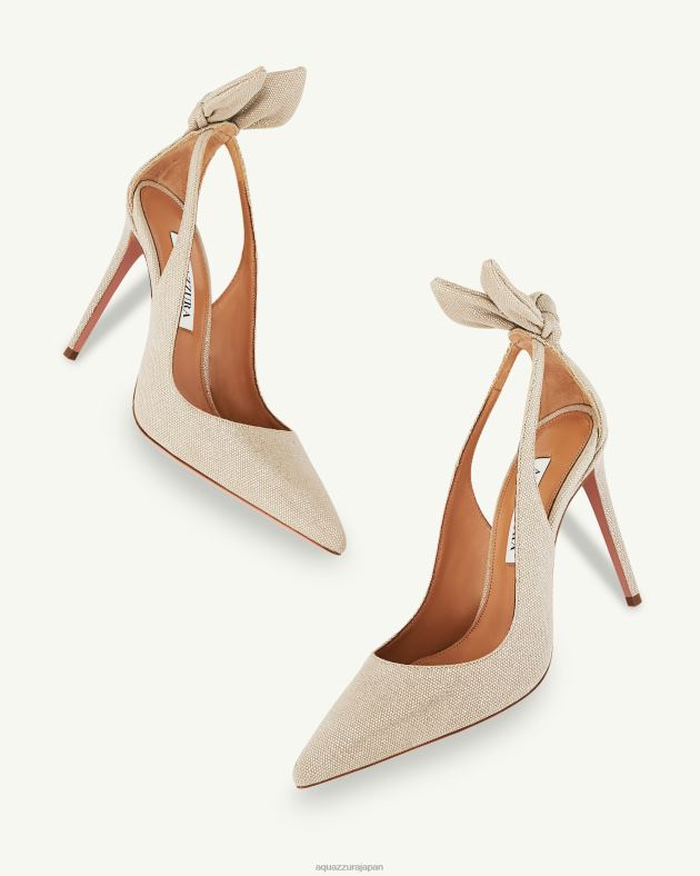 Aquazzura ボウタイポンプ 105 銀 DH8X0230