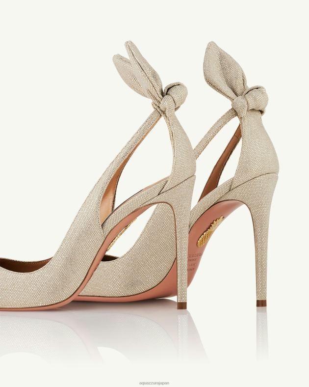 Aquazzura ボウタイポンプ 105 銀 DH8X0230