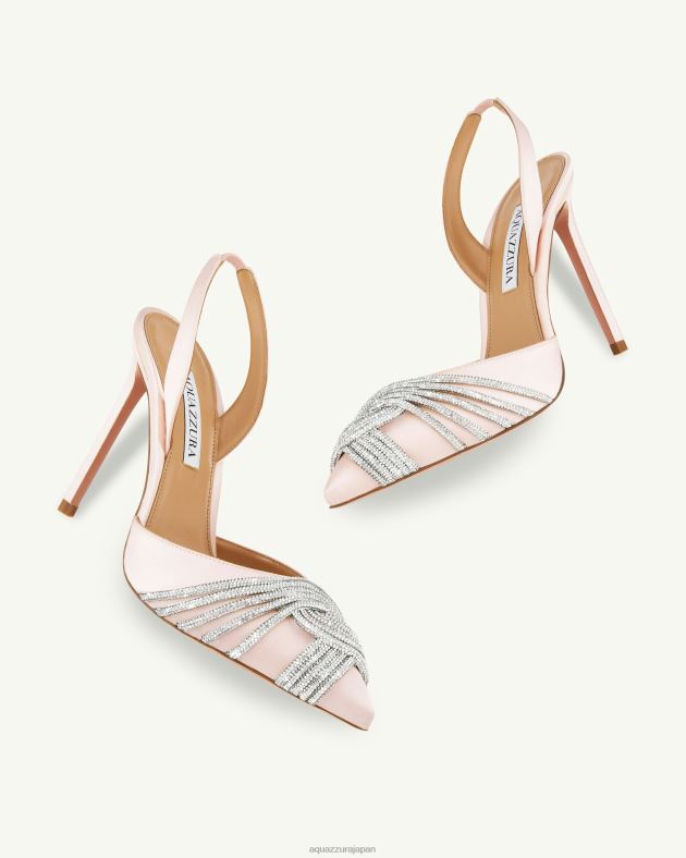 Aquazzura ギャツビー スリング サテン 105 ピンク DH8X0231