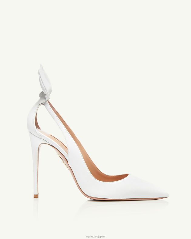 Aquazzura ボウタイポンプ 105 白 DH8X0234