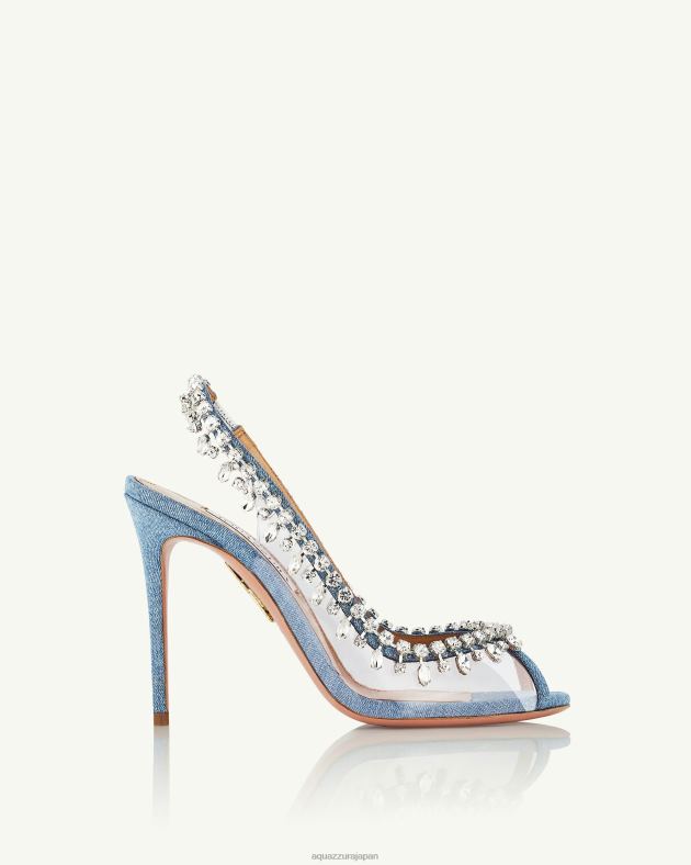 Aquazzura 誘惑クリスタルサンダル 105 青 DH8X025