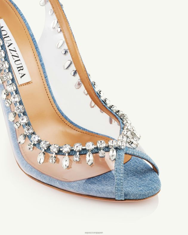 Aquazzura 誘惑クリスタルサンダル 105 青 DH8X025