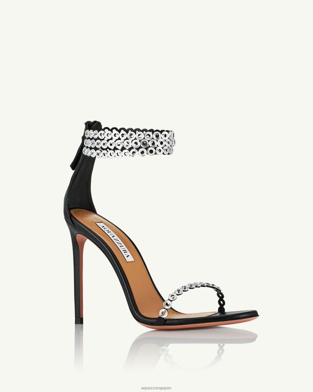 Aquazzura フォーエバークリスタルサンダル105 黒 DH8X033