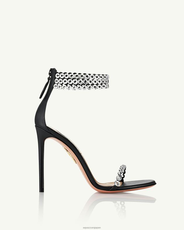 Aquazzura フォーエバークリスタルサンダル105 黒 DH8X033