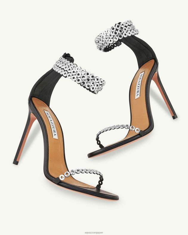 Aquazzura フォーエバークリスタルサンダル105 黒 DH8X033