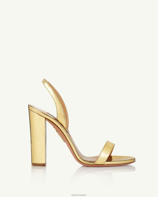 Aquazzura ソーヌードブロックサンダル105 金 DH8X069