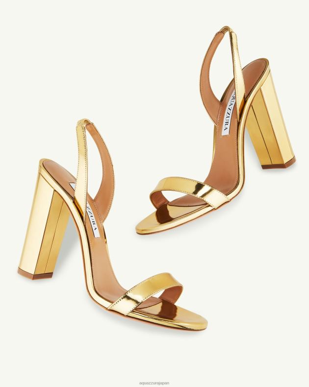 Aquazzura ソーヌードブロックサンダル105 金 DH8X069