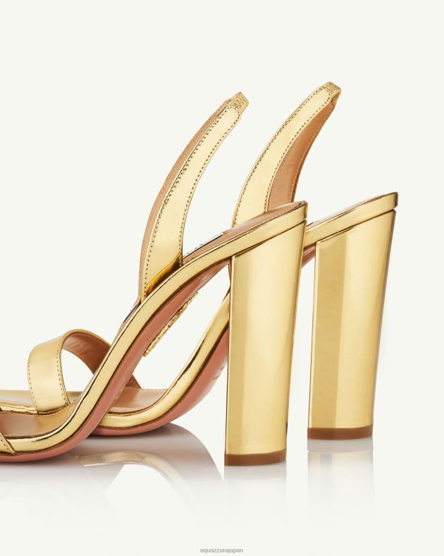 Aquazzura ソーヌードブロックサンダル105 金 DH8X069