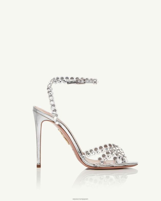 Aquazzura テキーラ プレキシ サンダル 105 銀 DH8X080