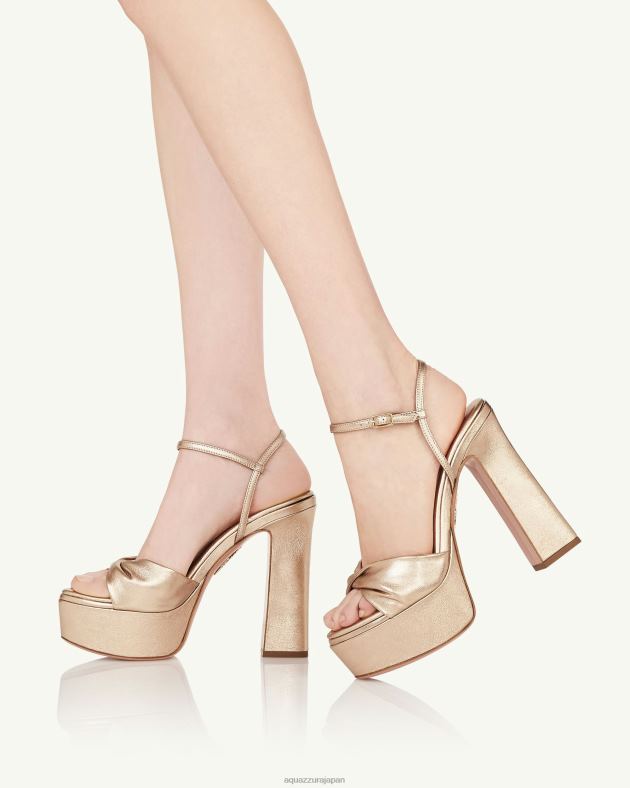 Aquazzura ツイストサンダル プラトー 120 金 DH8X0280