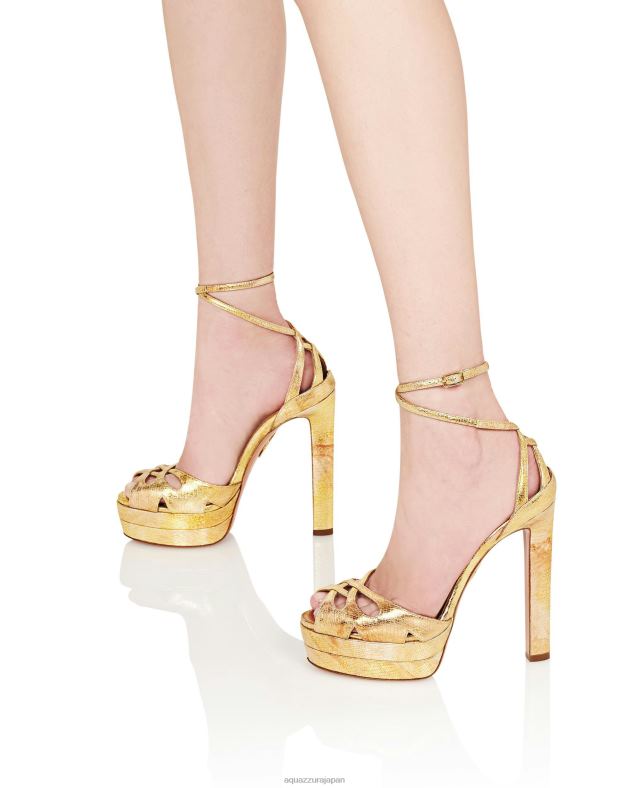 Aquazzura オールドールアップサンダルプラトー140 金 DH8X0277