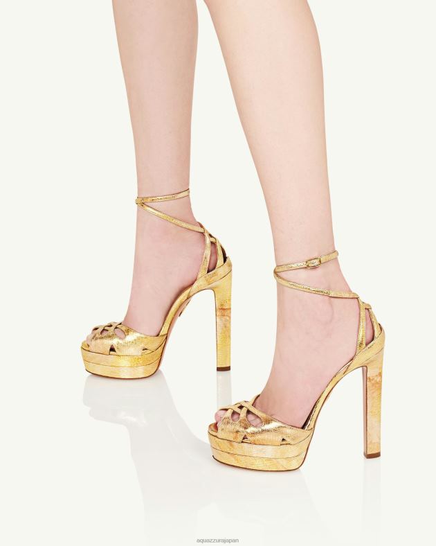 Aquazzura オールドールアップサンダルプラトー140 金 DH8X0277