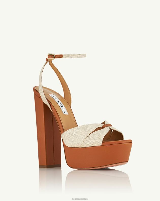 Aquazzura ヴィレット サンダル プラトー 140 茶色 DH8X0278