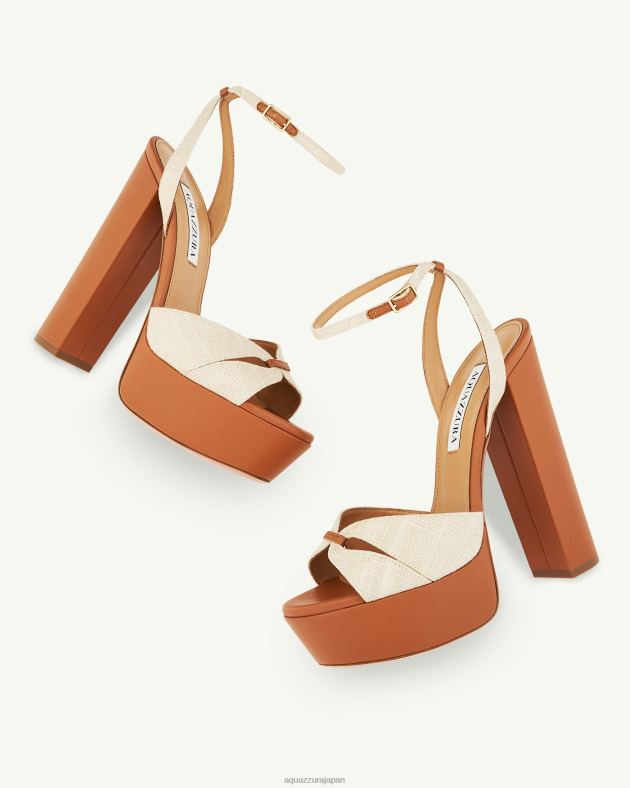 Aquazzura ヴィレット サンダル プラトー 140 茶色 DH8X0278