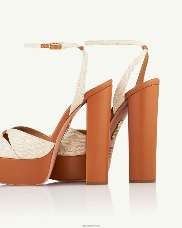 Aquazzura ヴィレット サンダル プラトー 140 茶色 DH8X0278