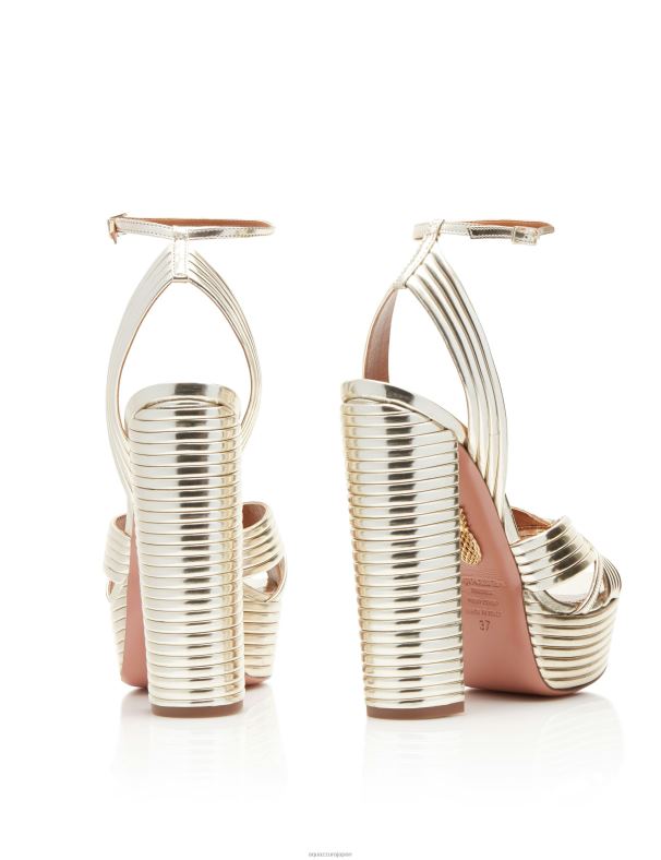 Aquazzura サンダンスプラトー140 金 DH8X0309