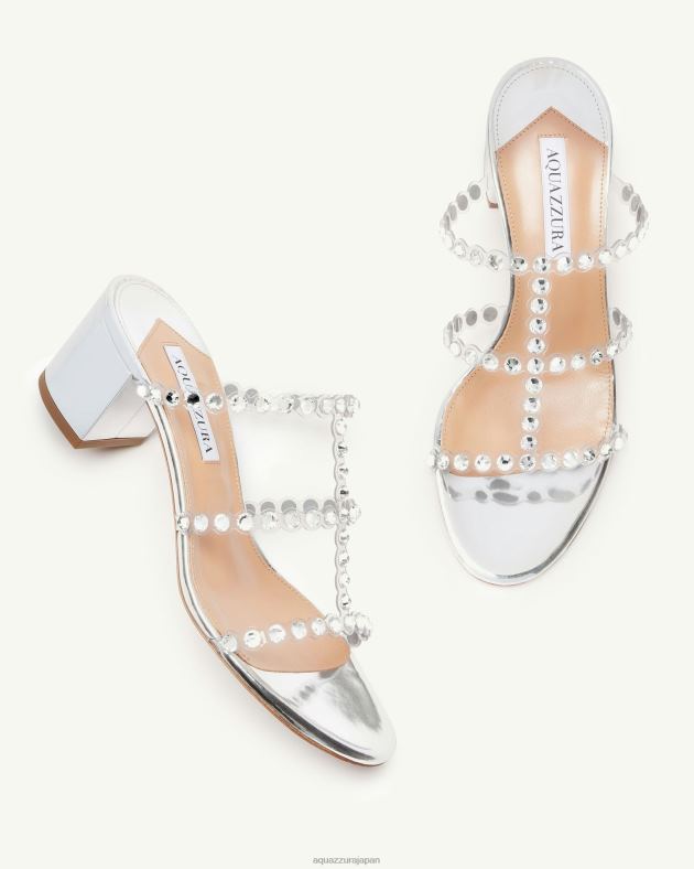 Aquazzura テキーラ プレキシ サンダル 50 銀 DH8X0126