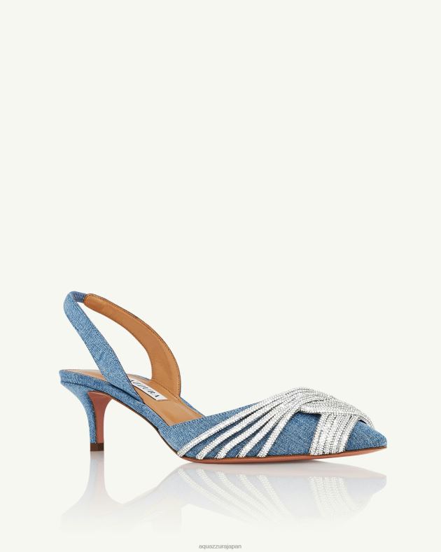 Aquazzura ギャツビースリング 50 青 DH8X0176