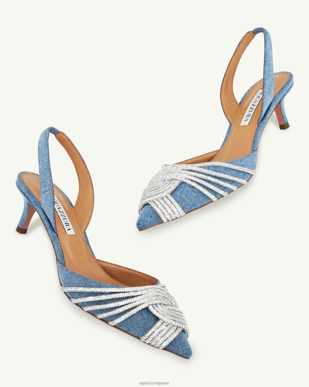 Aquazzura ギャツビースリング 50 青 DH8X0176