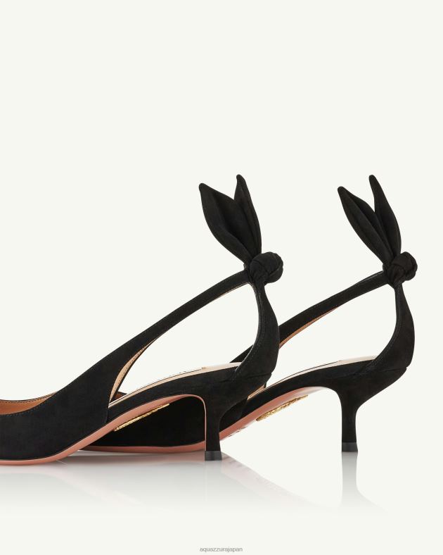 Aquazzura ボウタイポンプ 50 黒 DH8X0189