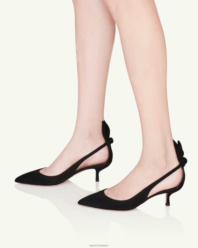 Aquazzura ボウタイポンプ 50 黒 DH8X0189