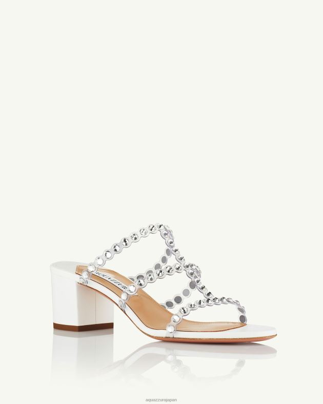 Aquazzura テキーラ プレキシ サンダル 50 白 DH8X078