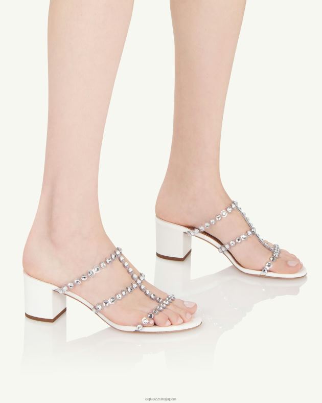 Aquazzura テキーラ プレキシ サンダル 50 白 DH8X078