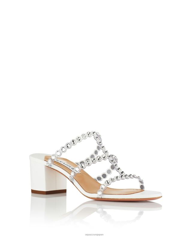 Aquazzura テキーラ プレキシ サンダル 50 白 DH8X078