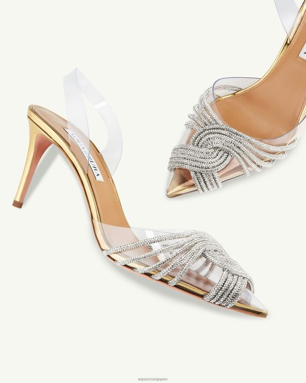 Aquazzura ギャツビー プレキシ スリング 75 金 DH8X0221