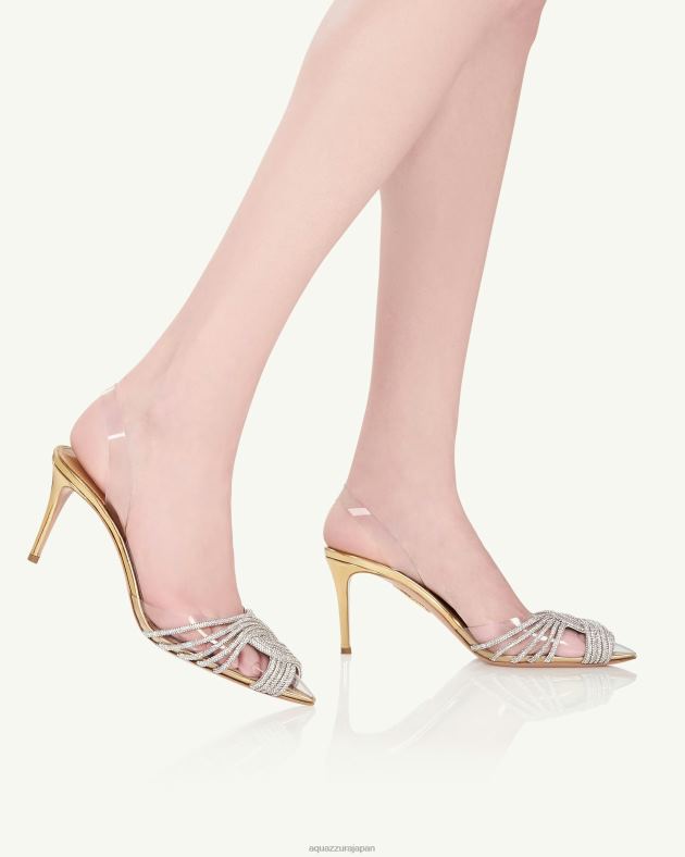 Aquazzura ギャツビー プレキシ スリング 75 金 DH8X0221