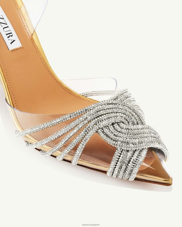 Aquazzura ギャツビー プレキシ スリング 75 金 DH8X0221