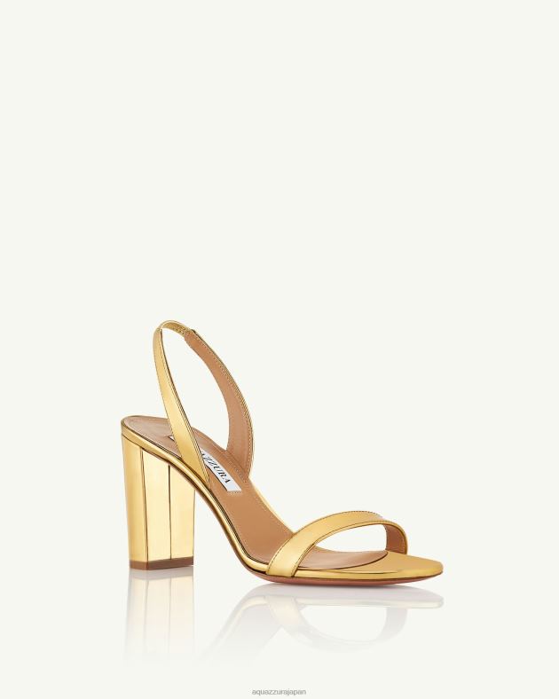 Aquazzura ソーヌードブロックサンダル85 金 DH8X0136