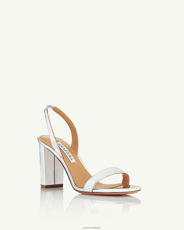 Aquazzura ソーヌードブロックサンダル85 銀 DH8X0153