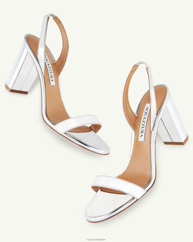 Aquazzura ソーヌードブロックサンダル85 銀 DH8X0153