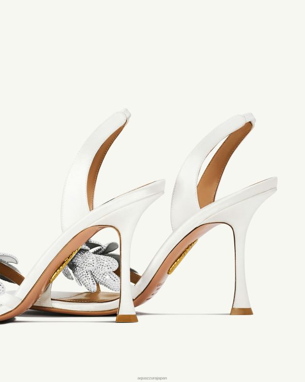 Aquazzura ギャラクティックフラワーサンダル95 白 DH8X0165