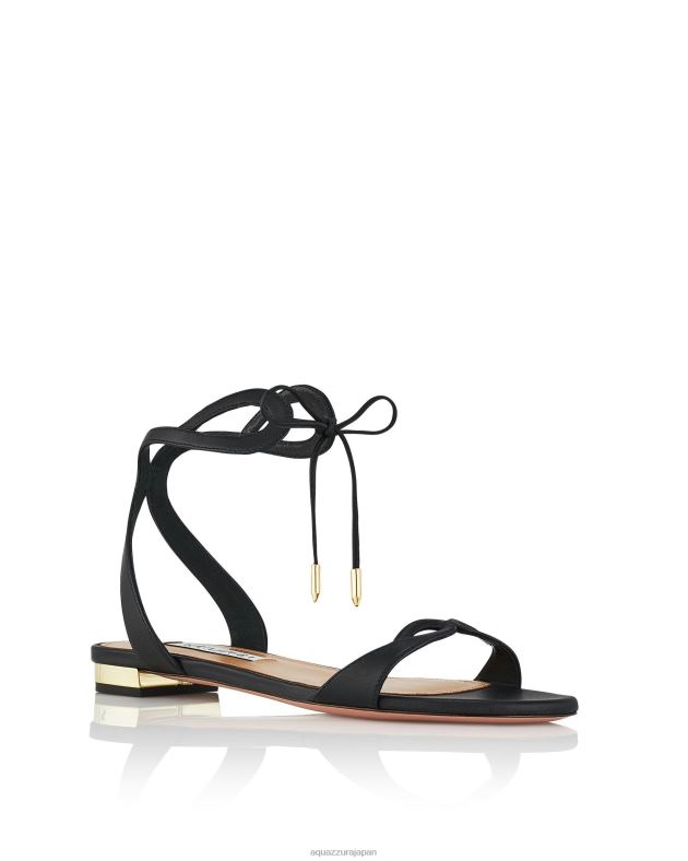 Aquazzura テッササンダルフラット 黒 DH8X0121